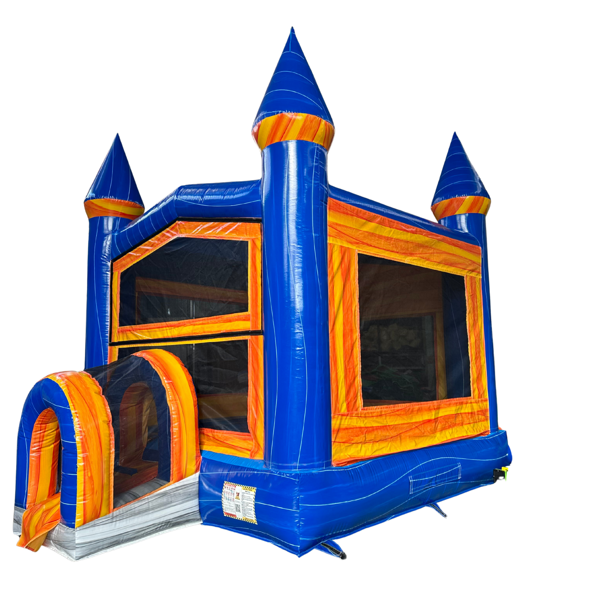Blue & Orange marble Castle Bounce House