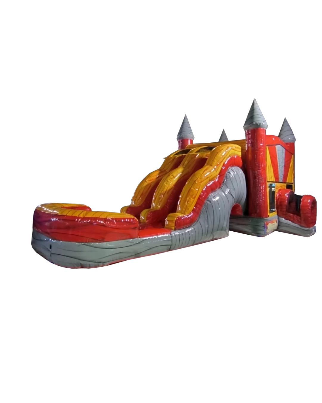 7-1 Double Lane Lava Combo Wave Wet Dry Slide with Hoop