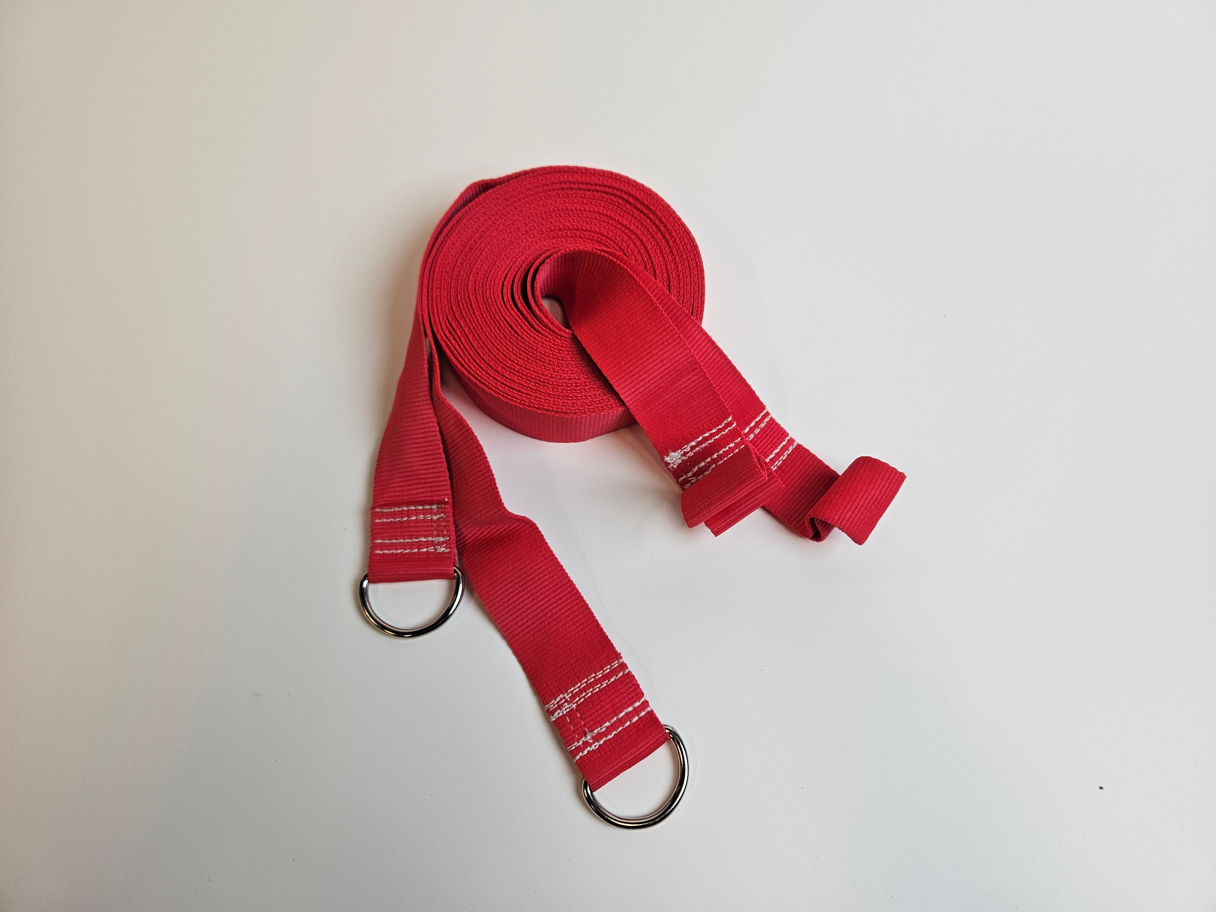 2" D Ring Straps (Side Tethers) - Heavy Duty 18' with White Label, 1 Loop End & 1 D Ring End (2 Straps)