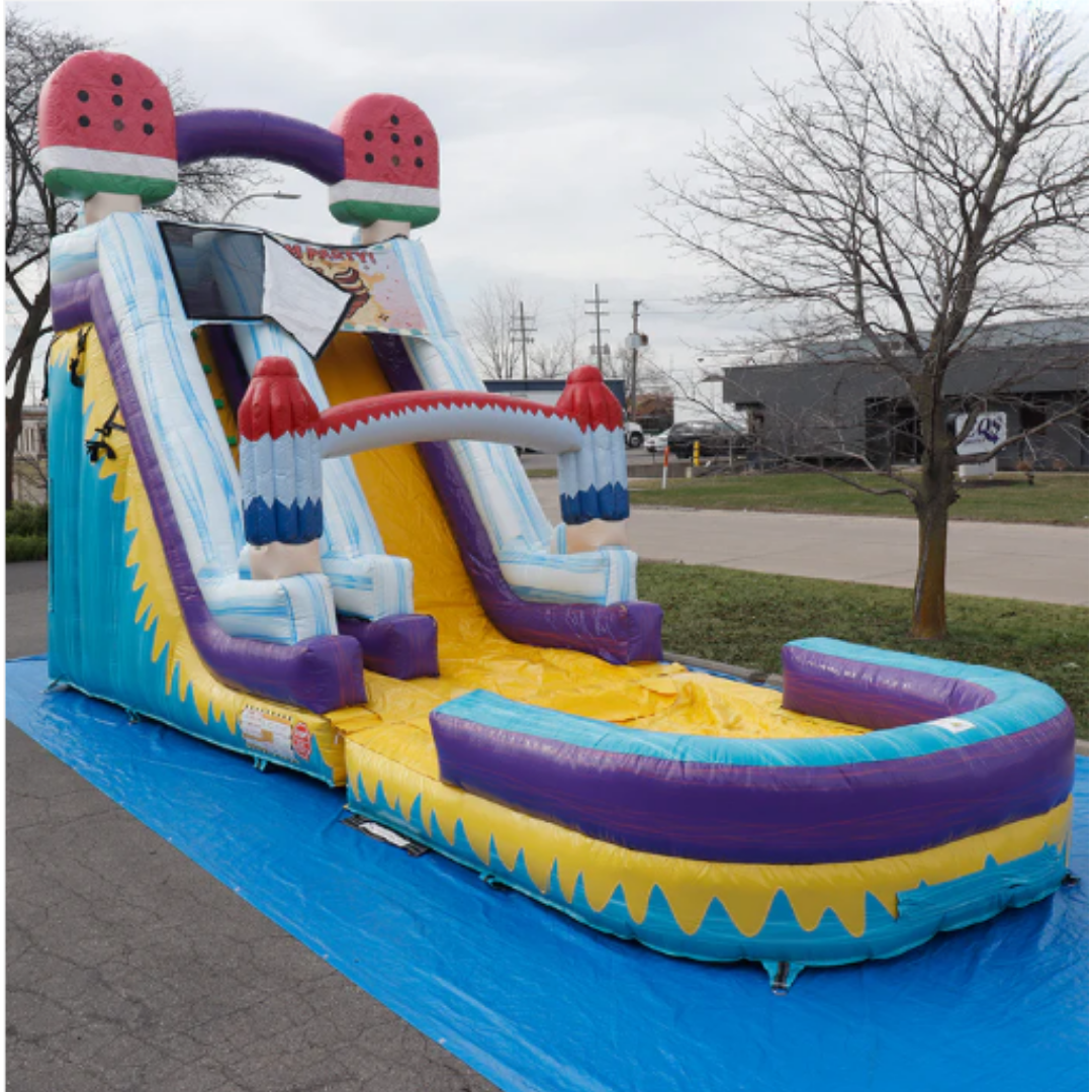 19'H Ice Cream Slide Wet n Dry with Removable Art Panel