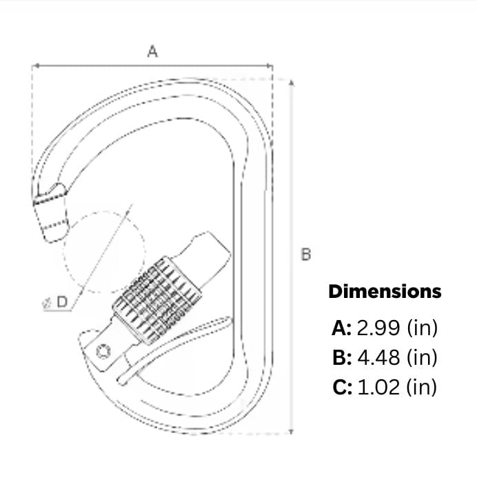 24KN screw gate carabiners