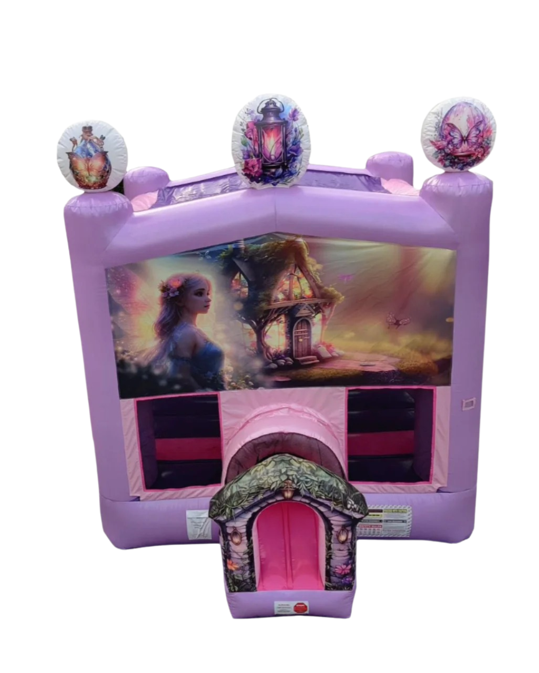 3D Fairy Glitter Sparkle Bounce House with Fairy Door and Hoop