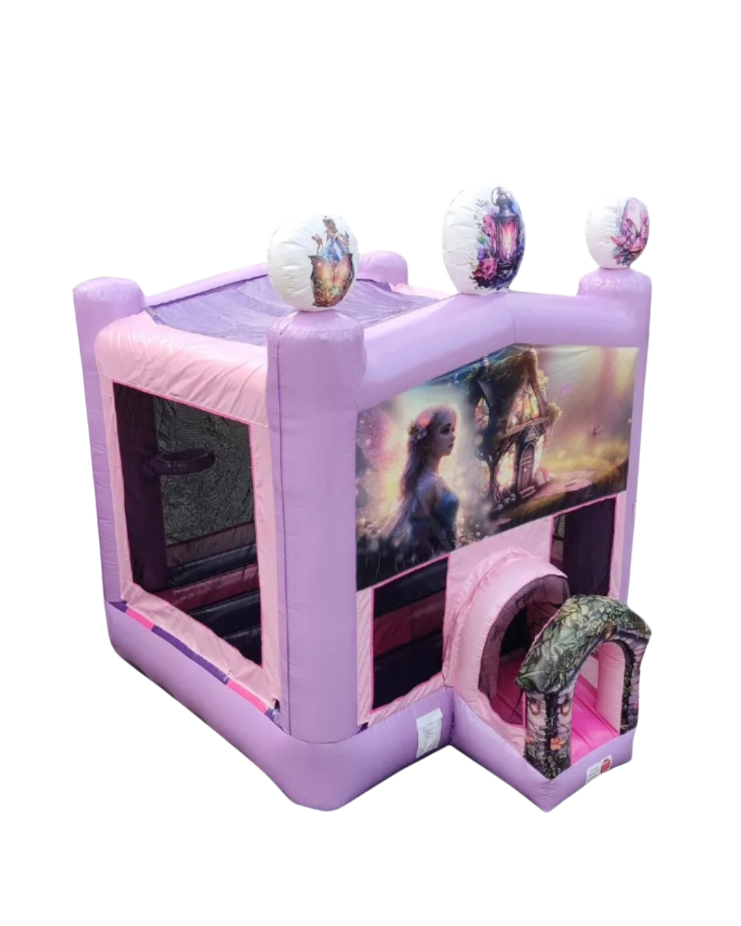 3D Fairy Glitter Sparkle Bounce House with Fairy Door and Hoop