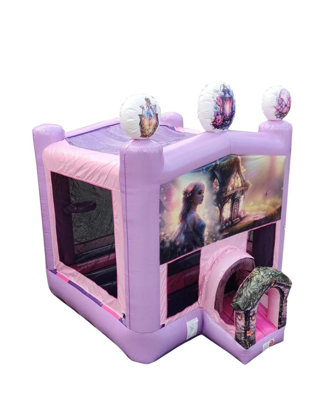 3D Fairy Glitter Sparkle Bounce House with Fairy Door and Hoop