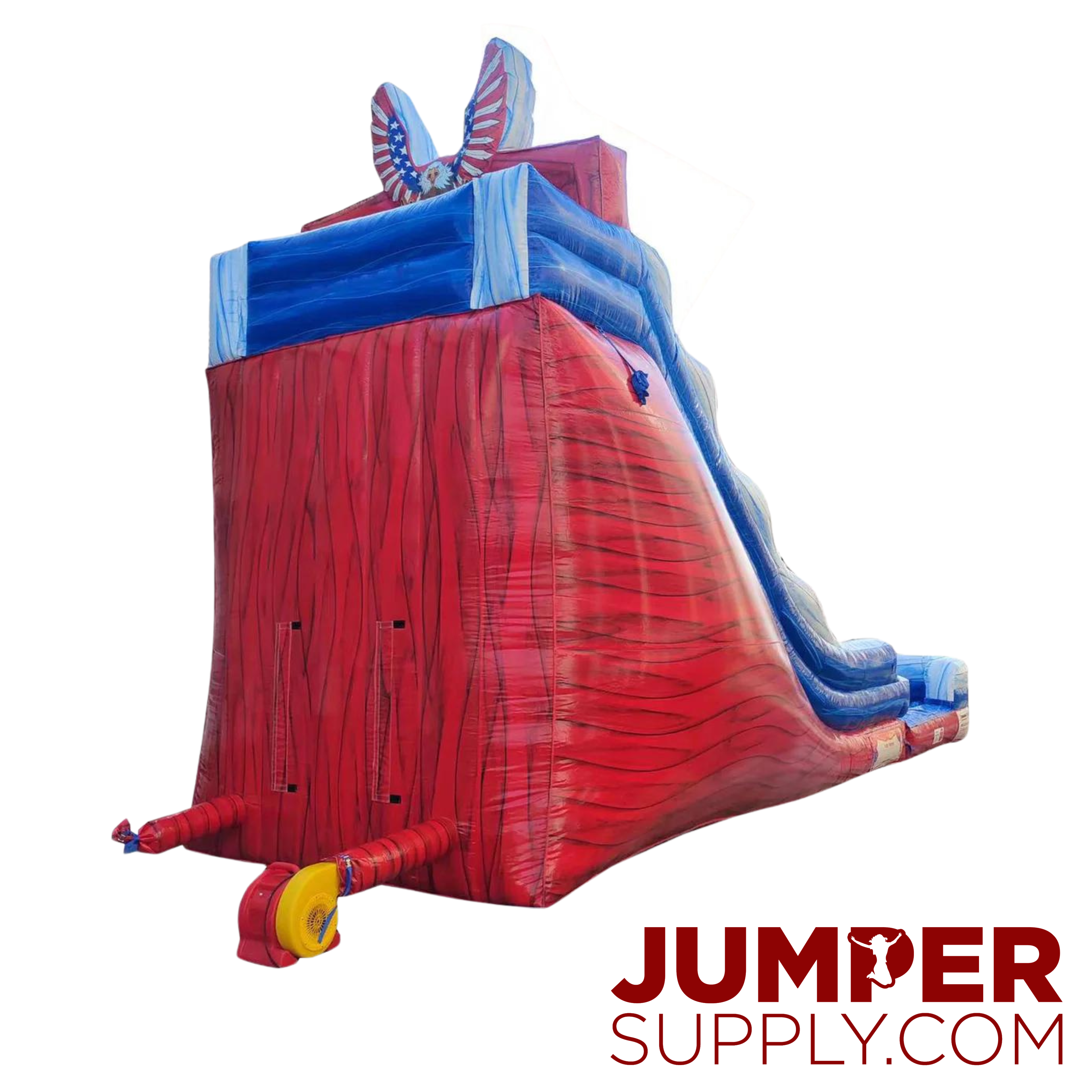 20' Water Slide - Red & Blue Marble with American Eagle & Removable Pool, Sitting Height - 14