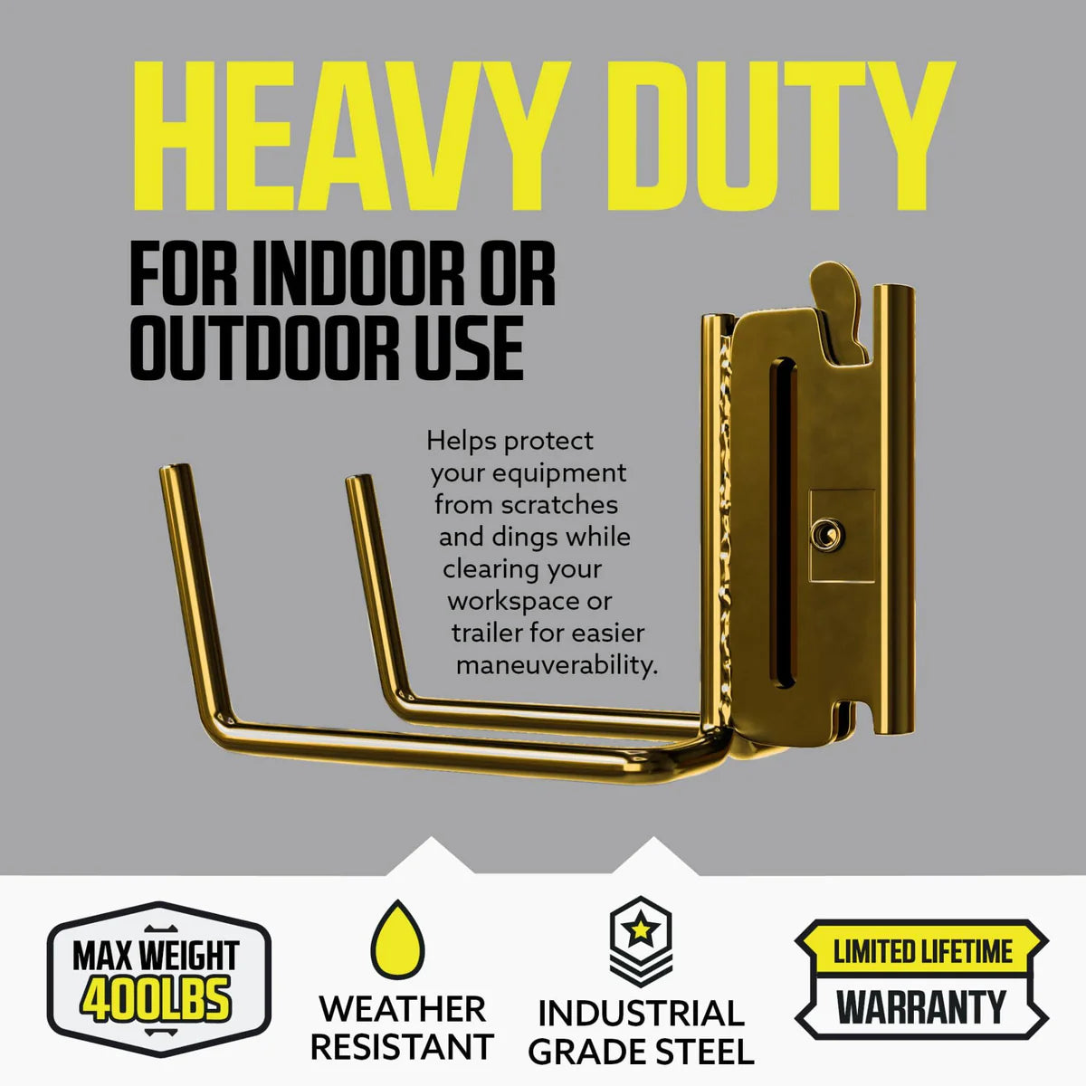 Extra-Wide E track Tool Hanger, 6.5" Deep