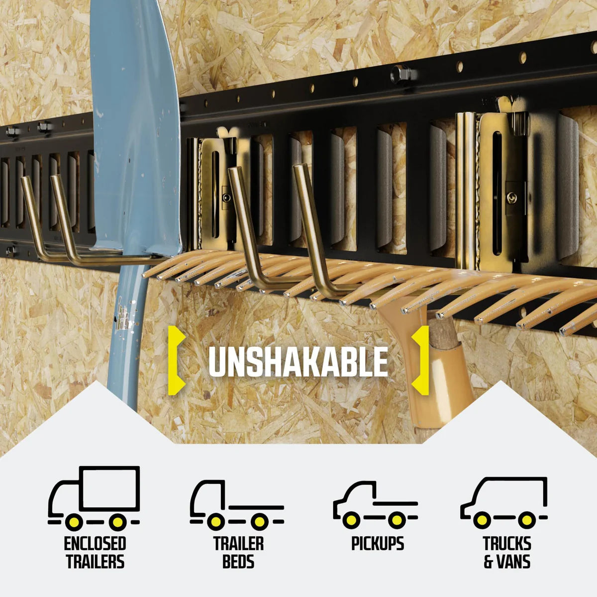 Extra-Wide E track Tool Hanger, 6.5" Deep