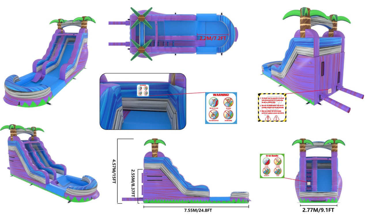 15' Purple Crush Water Slide SL