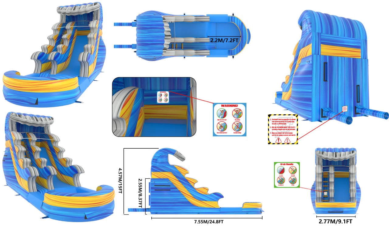 15' Fireblast Water Slide