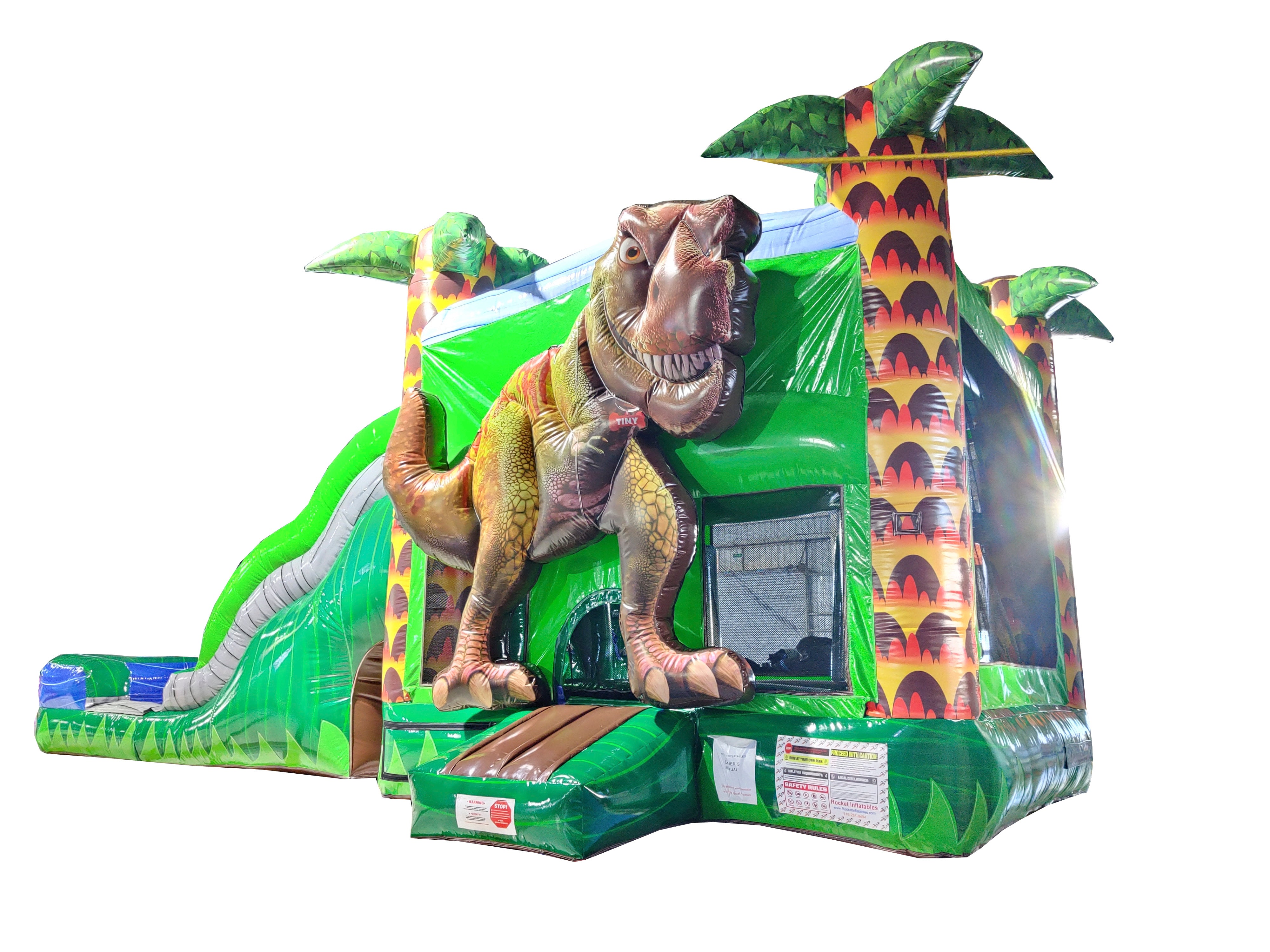 7-1 Dino Marble Double Lane Wave Wet Dry Slide