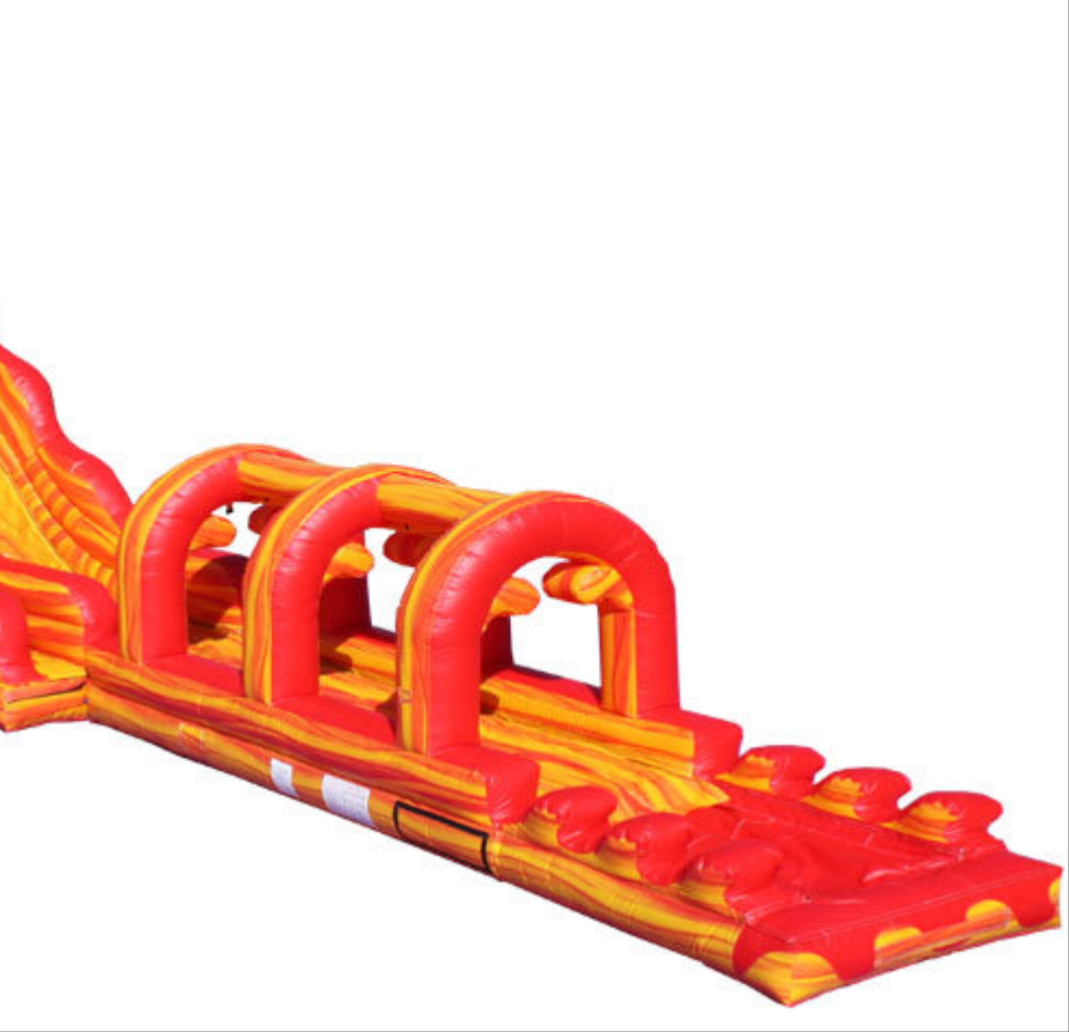 27' Slip Slide & Dip with Pool - Single Lane - Fire Marble - Square Pool (Slip and Slide only)