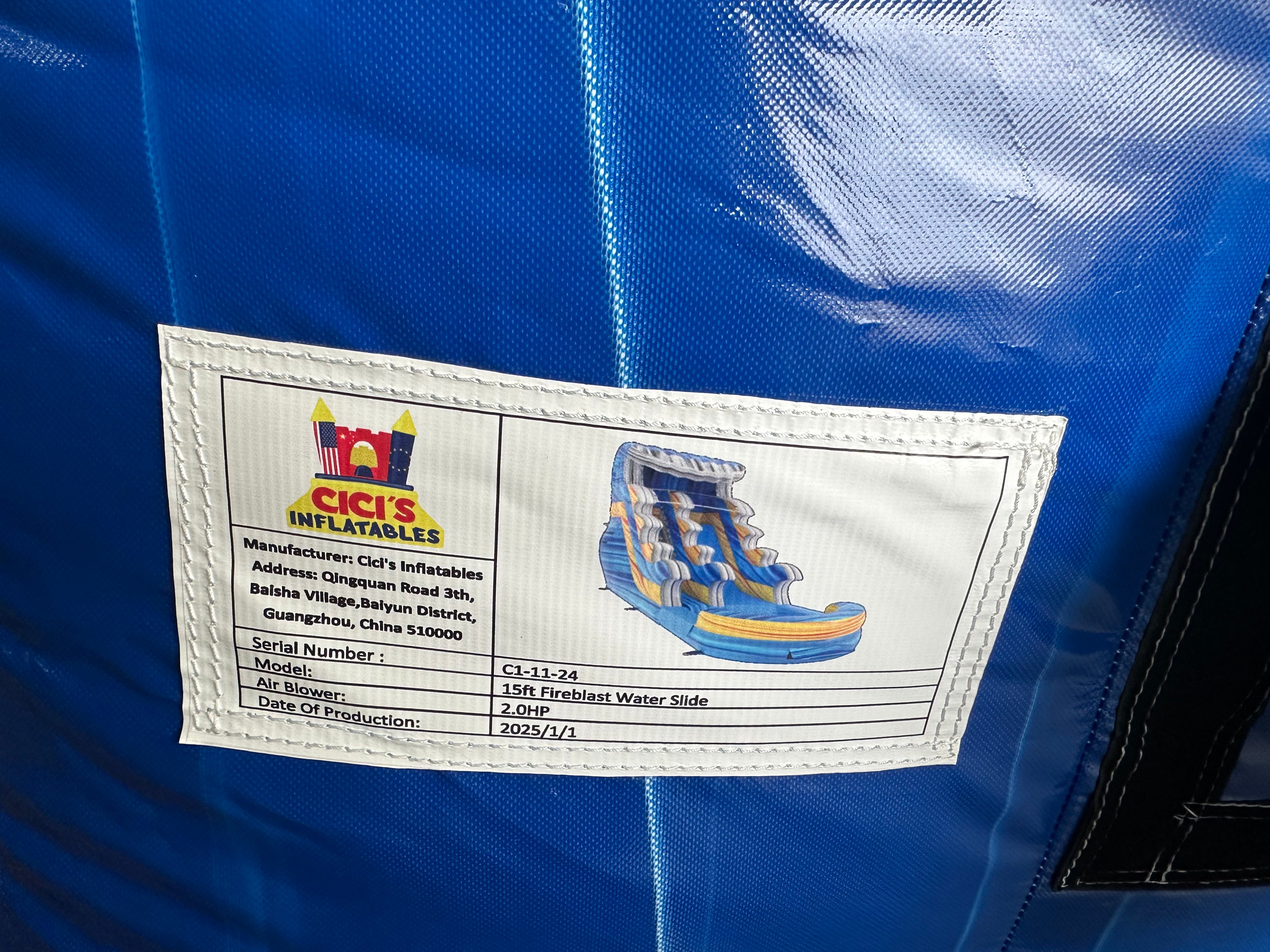 15' Fireblast Water Slide