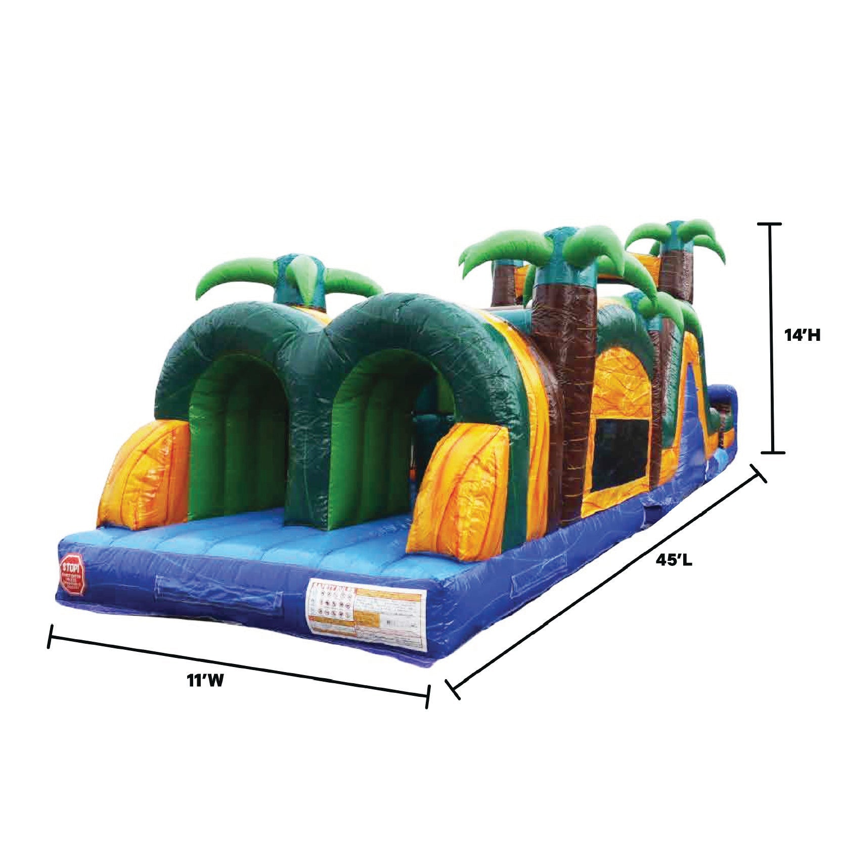 45'L Palm Tree Obstacle Course Wet n Dry