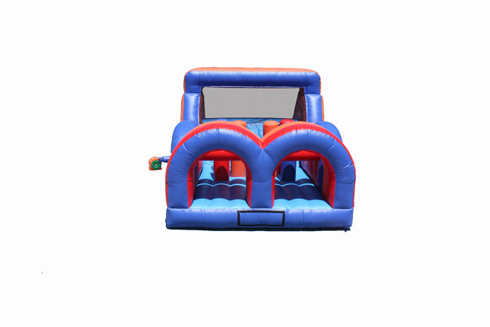 30 Ft One Piece Inflatable Obstacle Course with Wet/Dry Slide