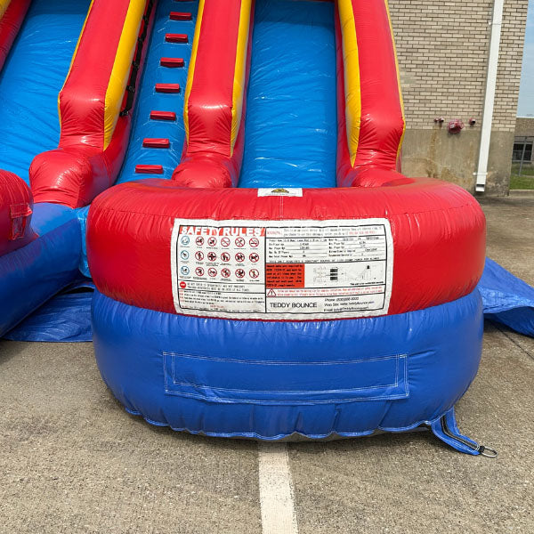 15'H Dual Lane Red n Blue Slide wet n dry