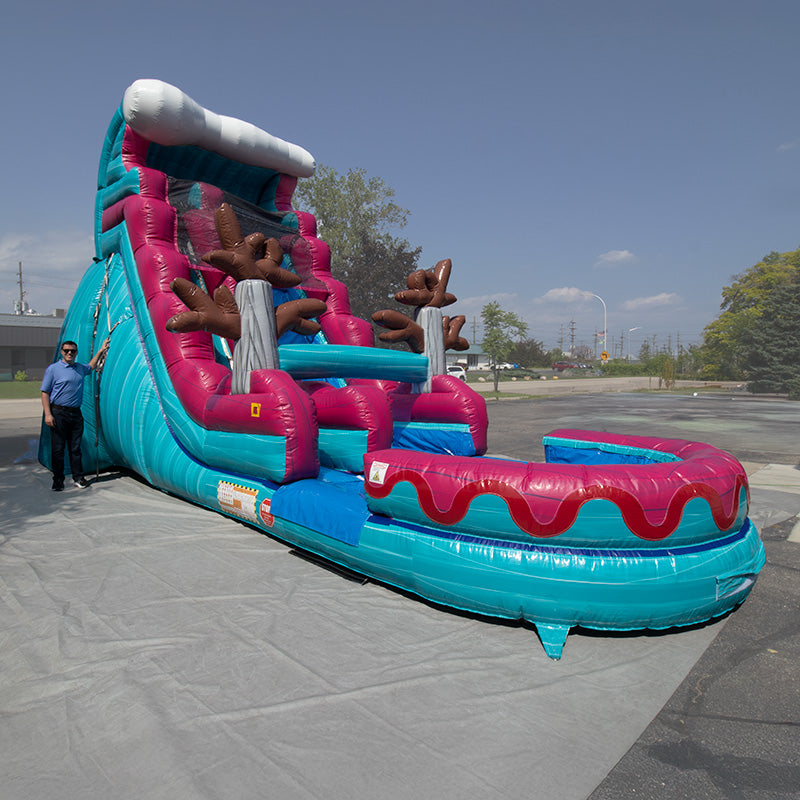 19'H Pink and Blue Wave Slide Wet n Dry