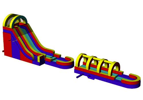 18'H Rainbow Screamer Slide w/ Slip n Splash