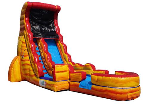 18'H Volcano Screamer Slide w/ Slip n Splash