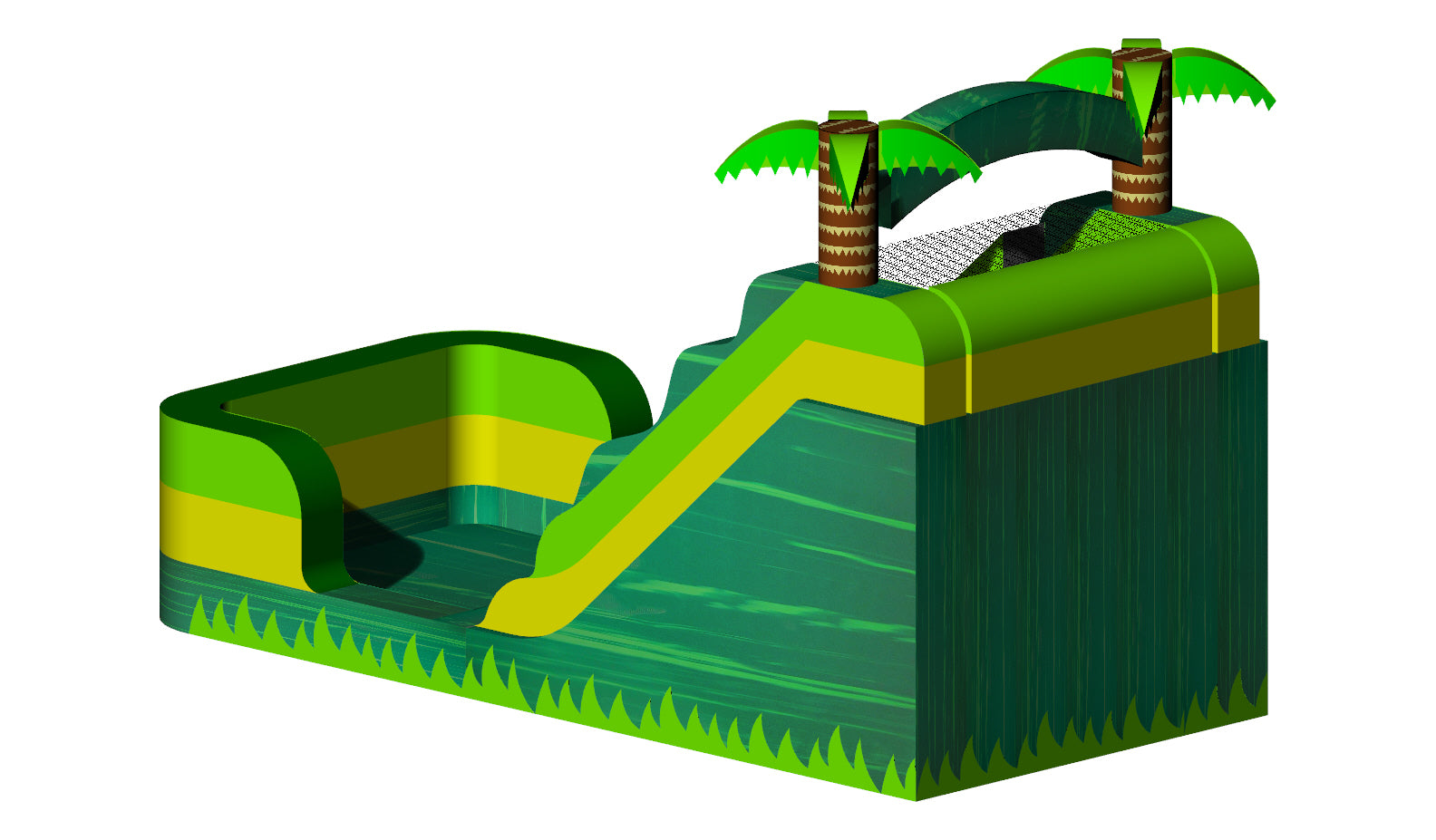 14' Water Slide Single Lane ("Green Marble, Yellow Trim, Green Trim
Sewn Pool")