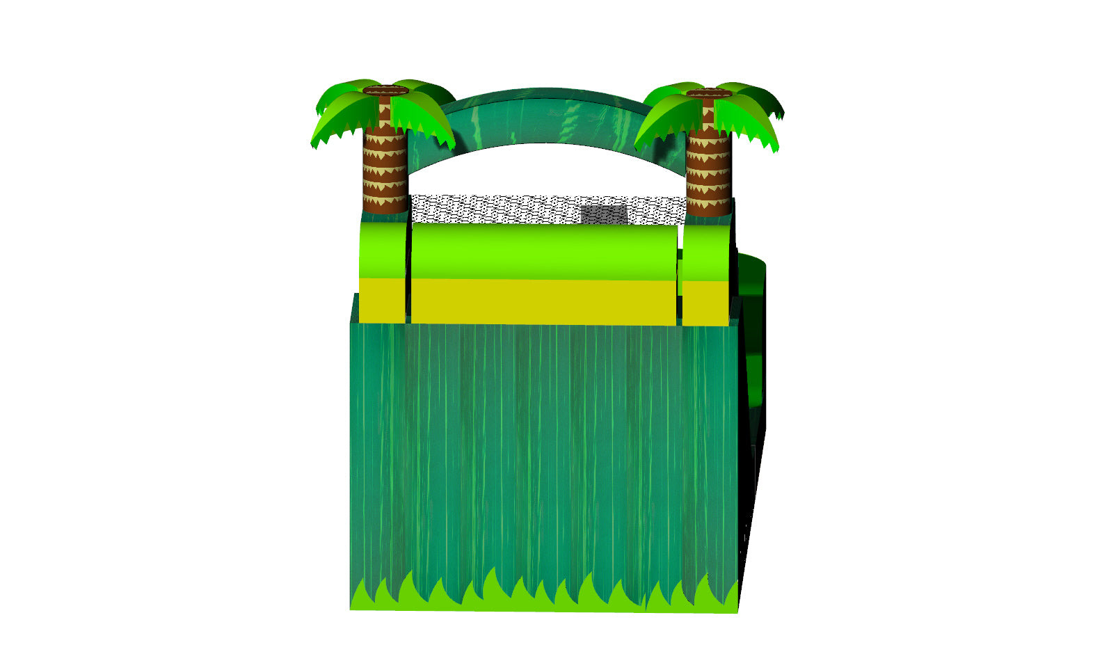 14' Water Slide Single Lane ("Green Marble, Yellow Trim, Green Trim
Sewn Pool")