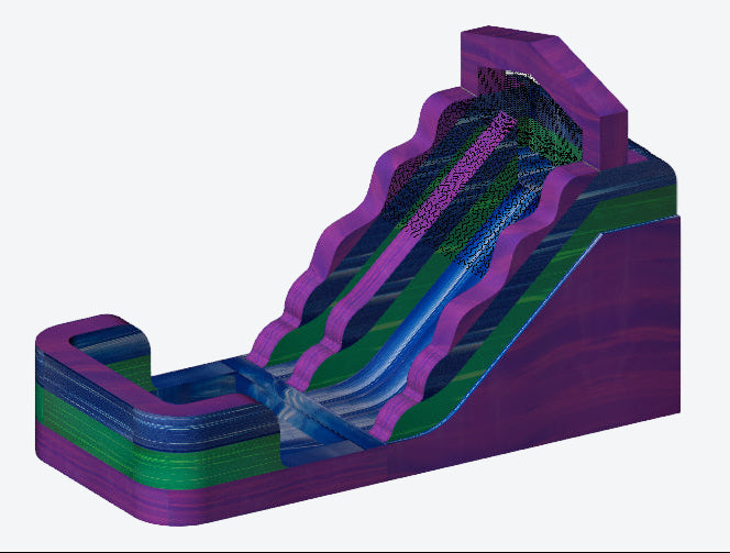 14' Water Slide Single Lane (Purple/Green)