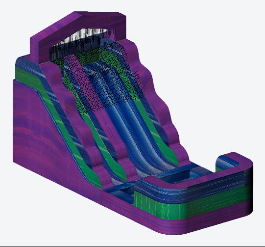 14' Water Slide Single Lane (Purple/Green)