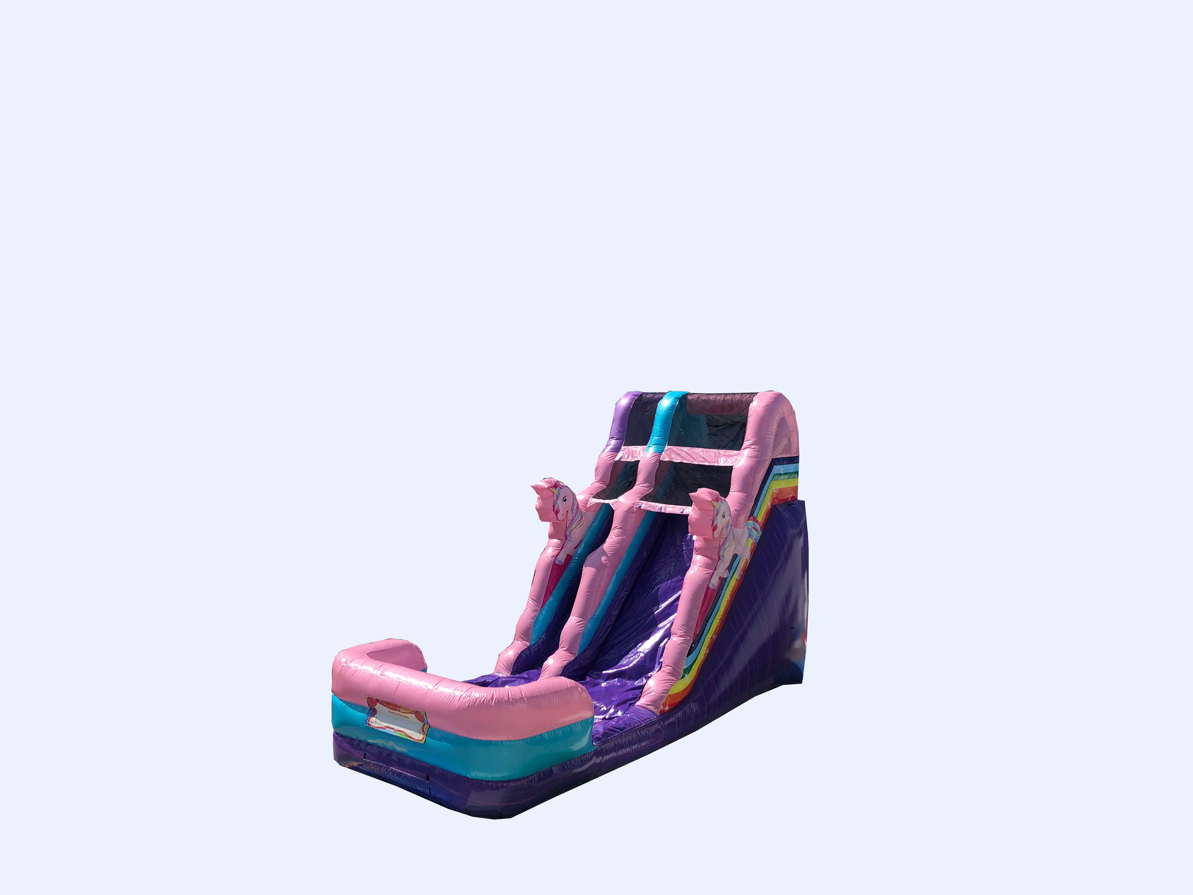 14' Water Slide Single Lane (Wet/dry Unicorn Sparkle Sewn Pool)