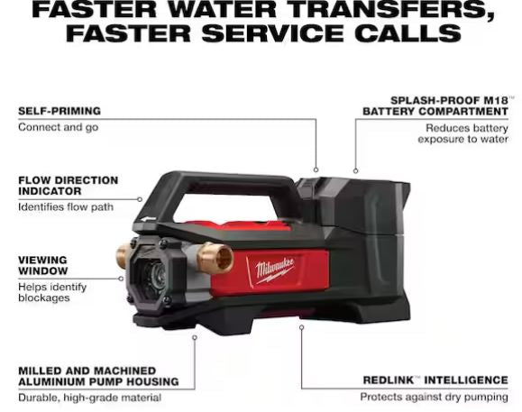 M18 18-Volt 1/4 HP Lithium-Ion Cordless Transfer Pump (Tool Only)