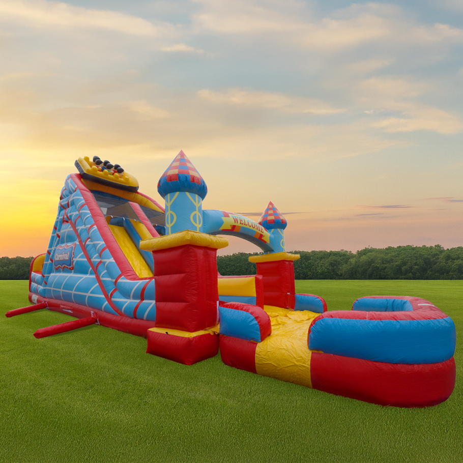 46'Lx20'H 2-Lane Carnival Slide Piece With Removable Pool