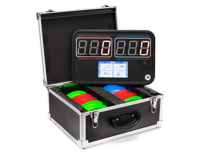 Close-up of LED target zones on IPS Smart Edition 10 Spots inflatable