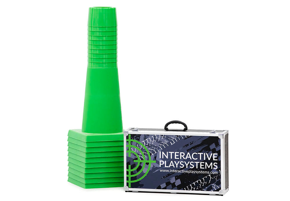 IPS Sport Cones used in interactive sports and reaction games at events.