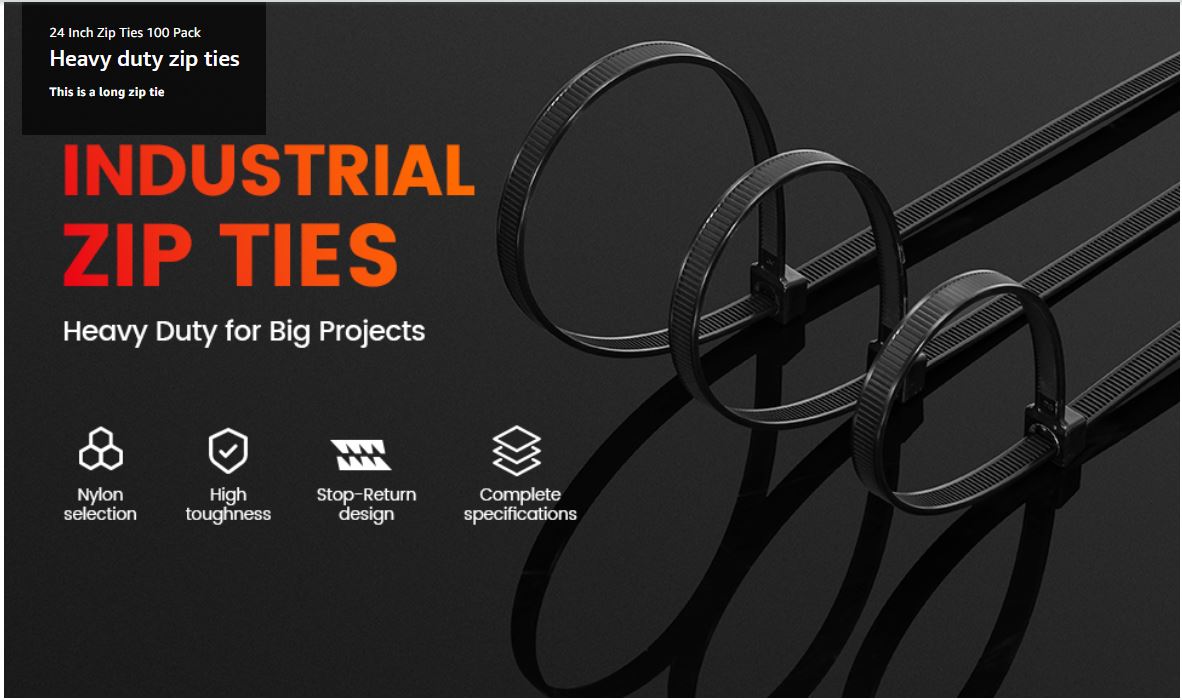 Zip Ties Heavy Duty 24 inch, 100 pack