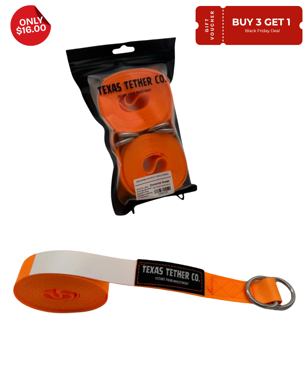 American Made Double D Ring Roll Strap (Sold In Pairs)