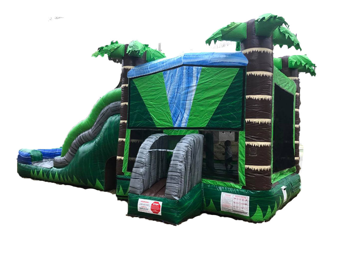 7-1 Palm Marble Double Lane Wave Wet Dry Slide COM-713