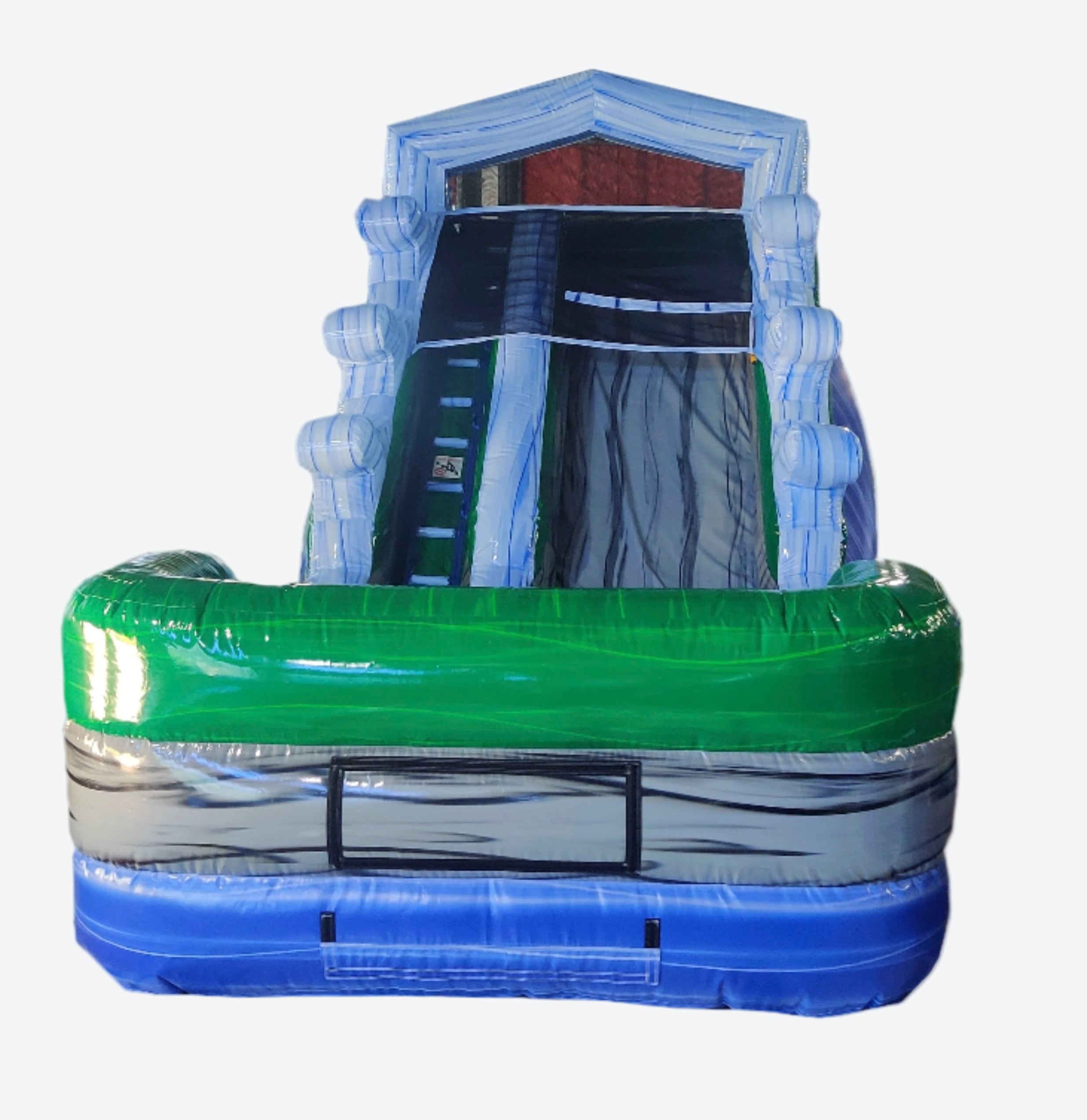 14 foot single lane inflatable water slide green splash.