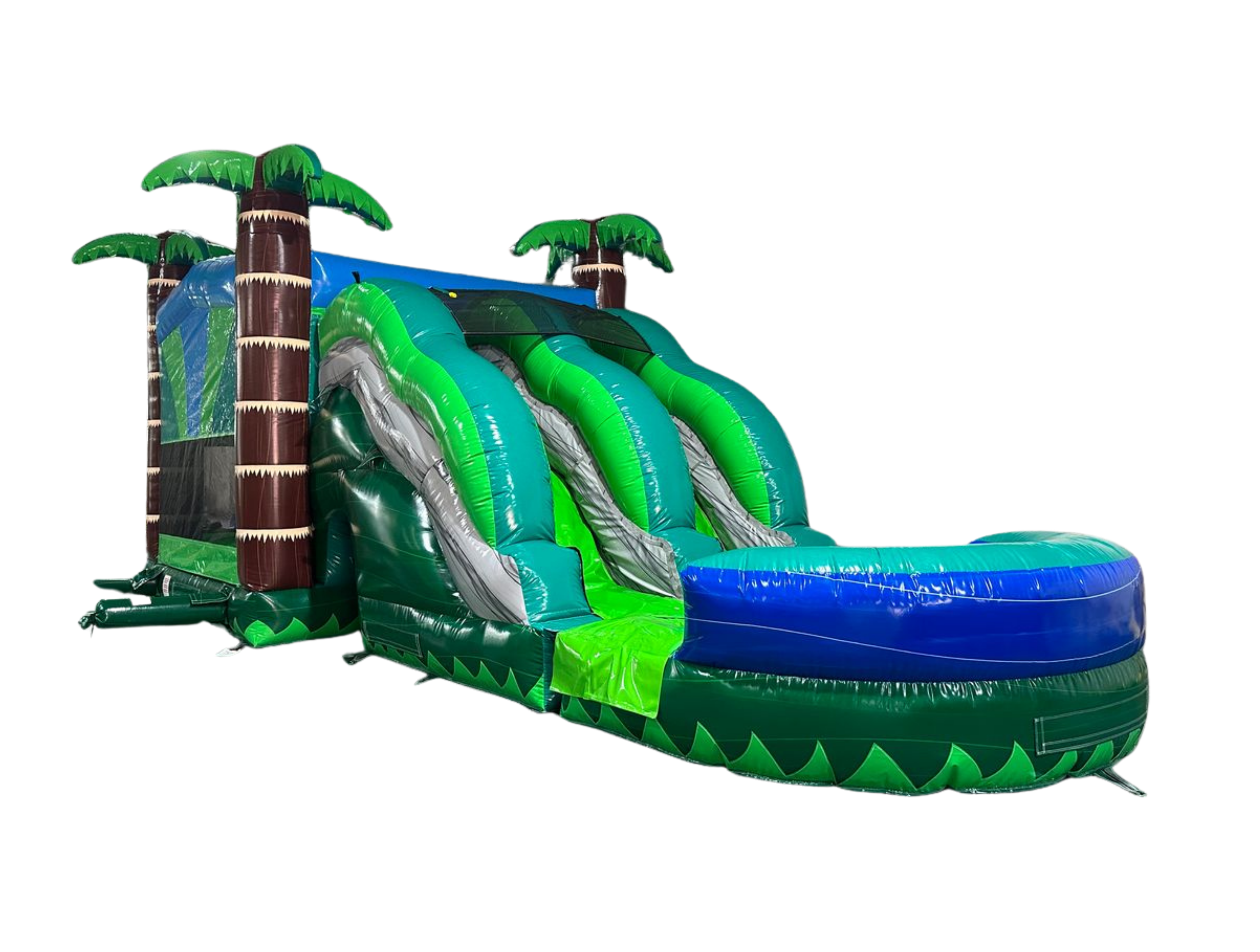 7-1 Palm Marble Double Lane Wave Wet Dry Slide