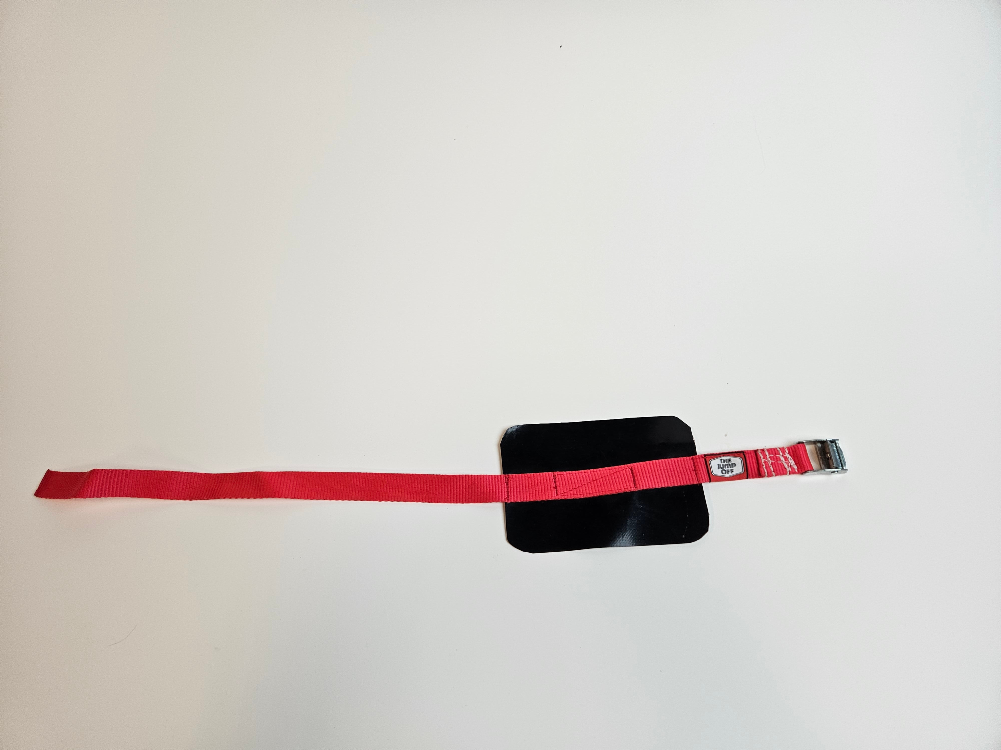 Blower Tube Strap -  Vinyl oval 7” x 4.5”. Red 1” Strap 30” Long