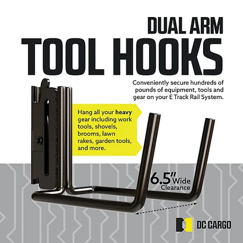 Extra-Wide E track Tool Hanger, 6.5" Deep