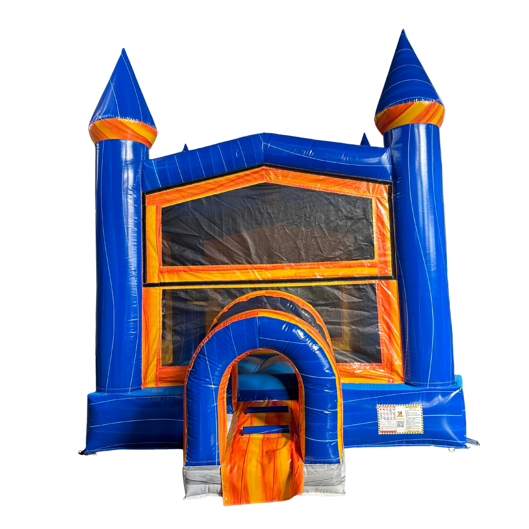 Blue & Orange marble Castle Bounce House