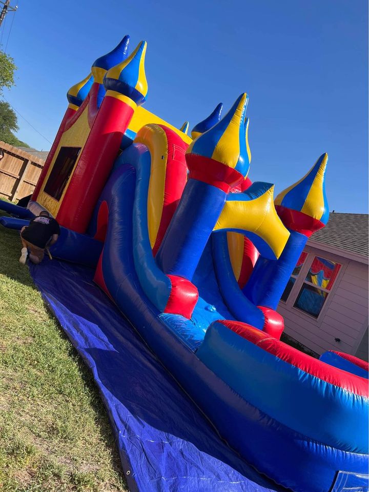 7-1 Carnival Marble Castle Double Lane Wave Wet Dry Slide