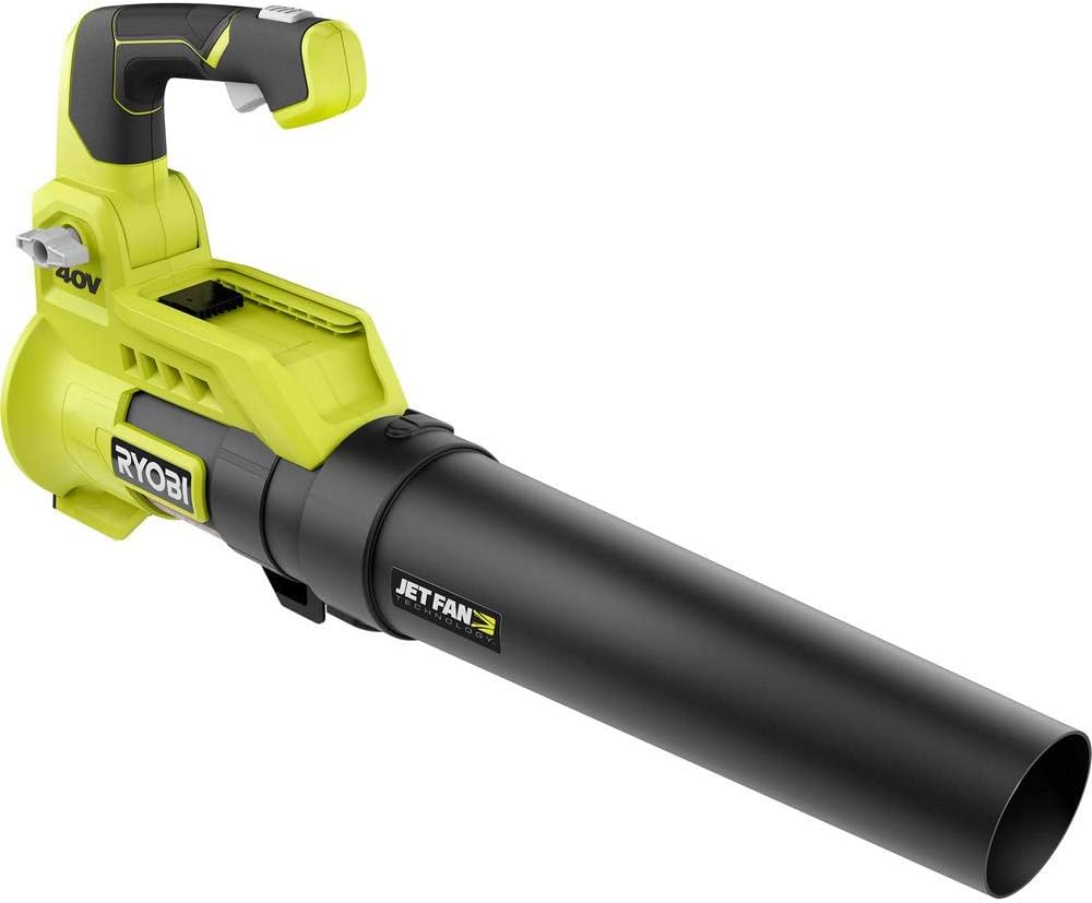 RYOBI 40V 110 MPH 525 CFM 
Cordless Battery Variable-Speed 
Jet Fan Leaf Blower (Used)