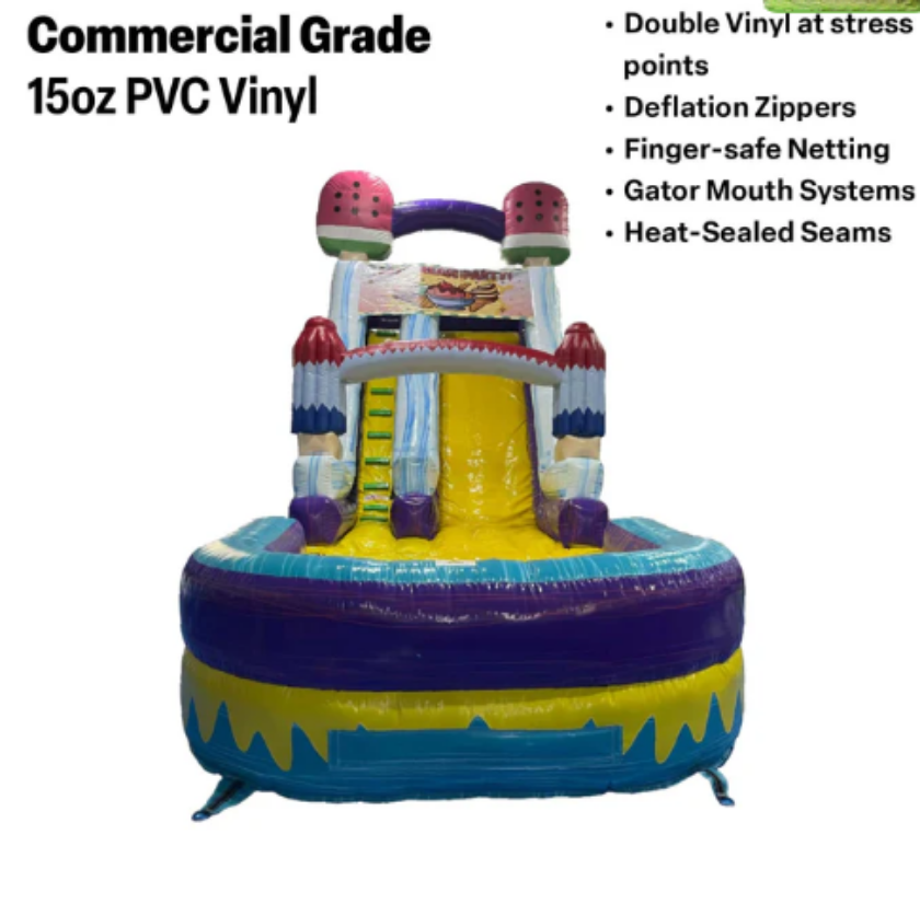 19'H Ice Cream Slide Wet n Dry with Removable Art Panel