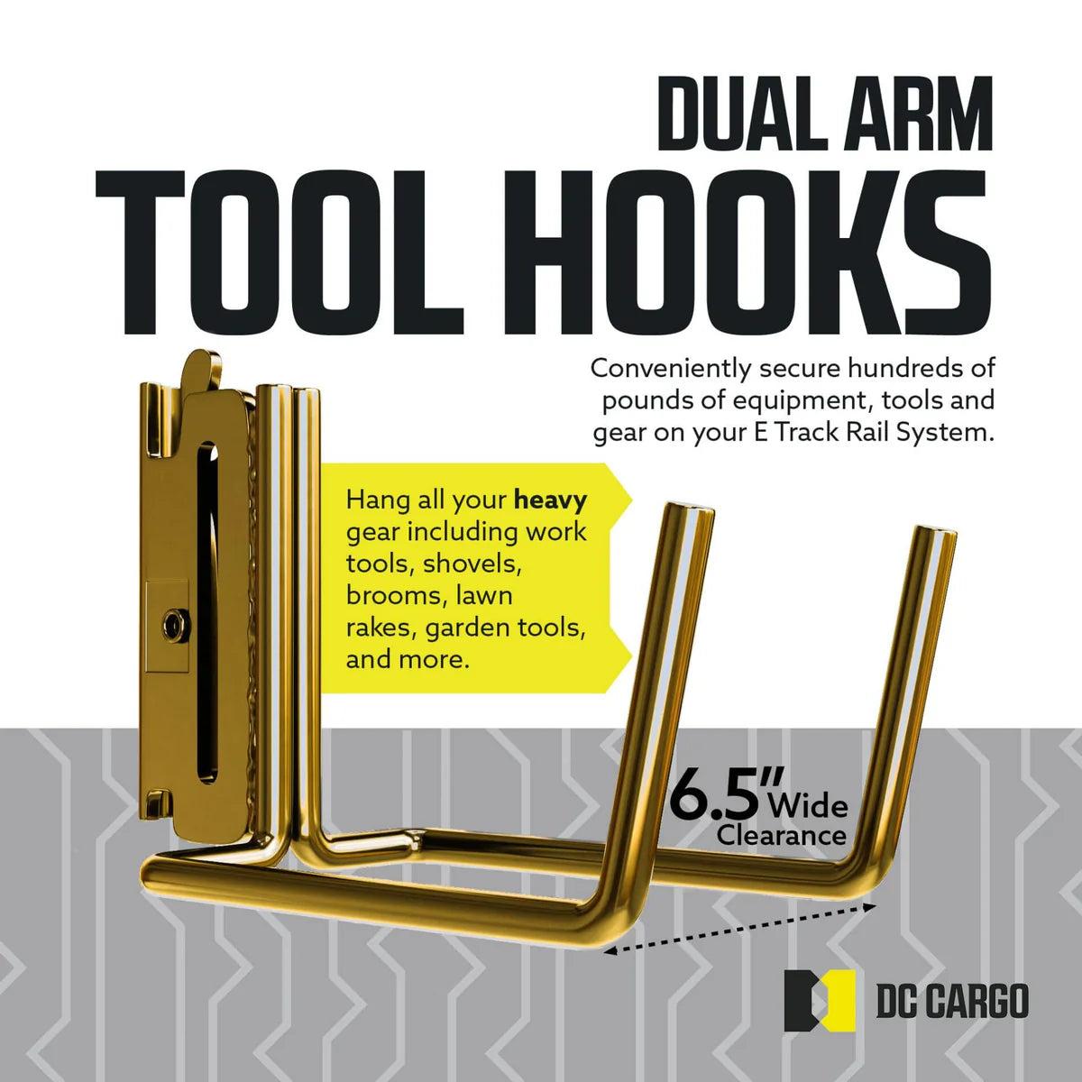 Extra-Wide E track Tool Hanger, 6.5" Deep