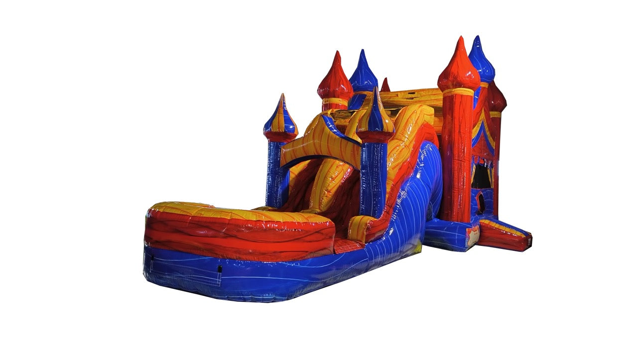 7-1 Carnival Marble Castle Double Lane Wave Wet Dry Slide