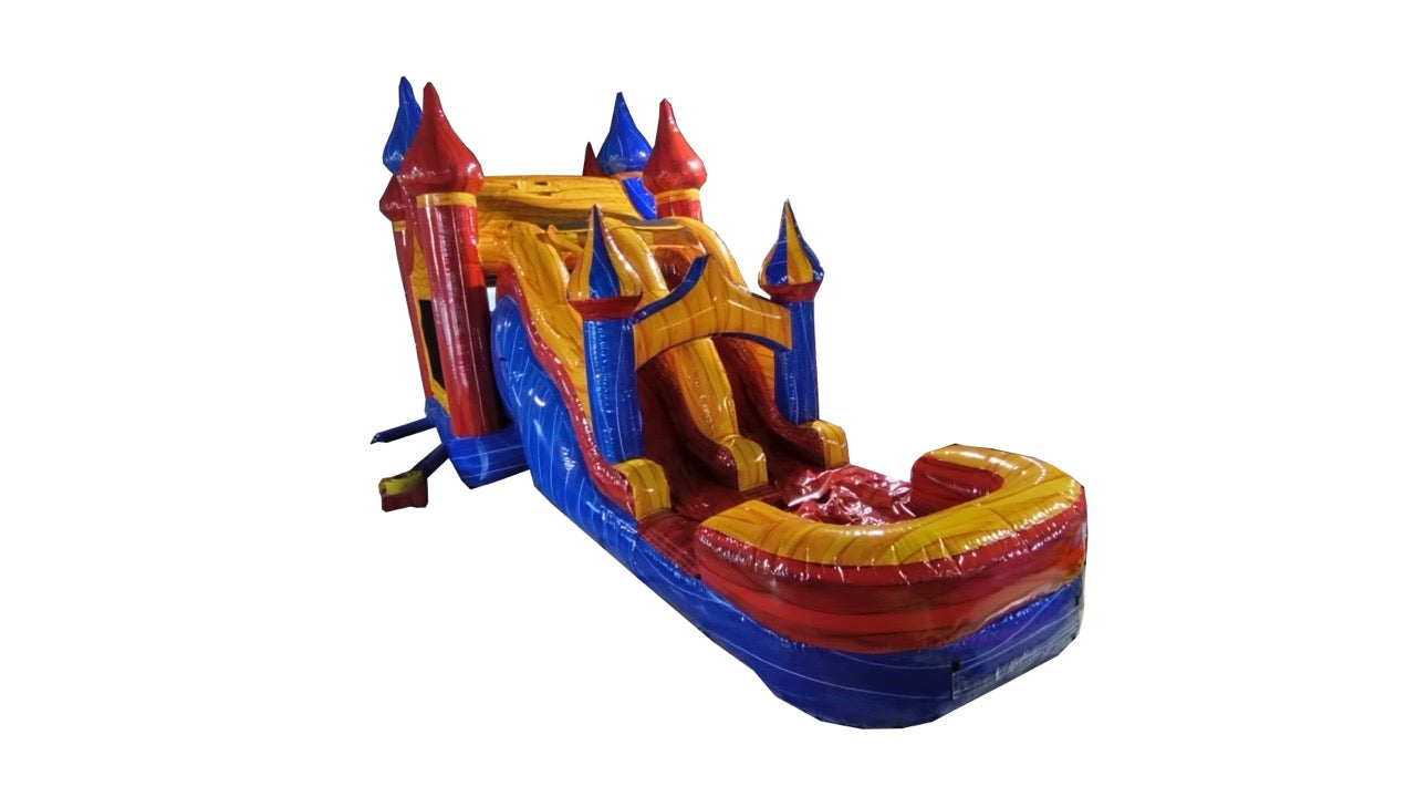 7-1 Carnival Marble Castle Double Lane Wave Wet Dry Slide