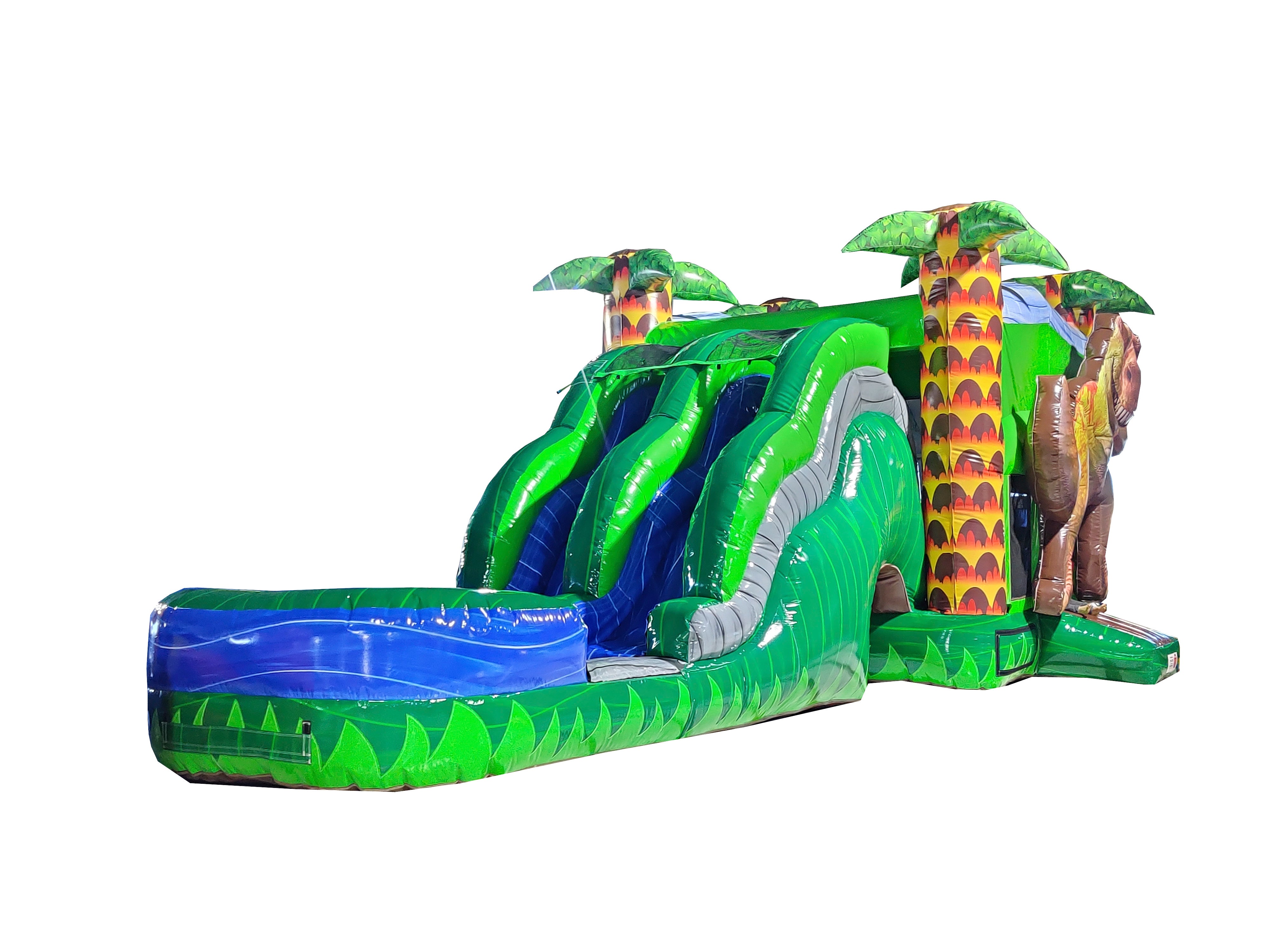 7-1 Dino Marble Double Lane Wave Wet Dry Slide