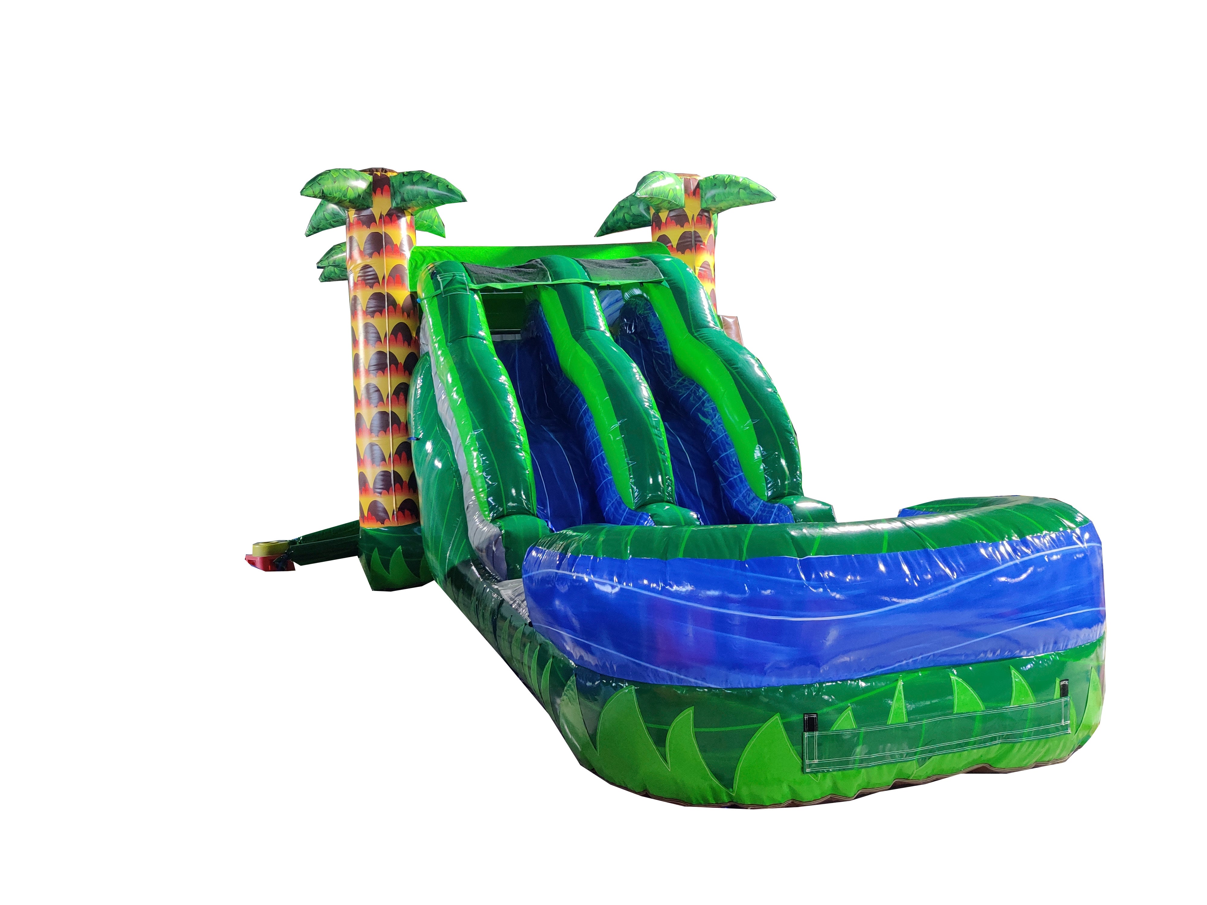 7-1 Dino Marble Double Lane Wave Wet Dry Slide