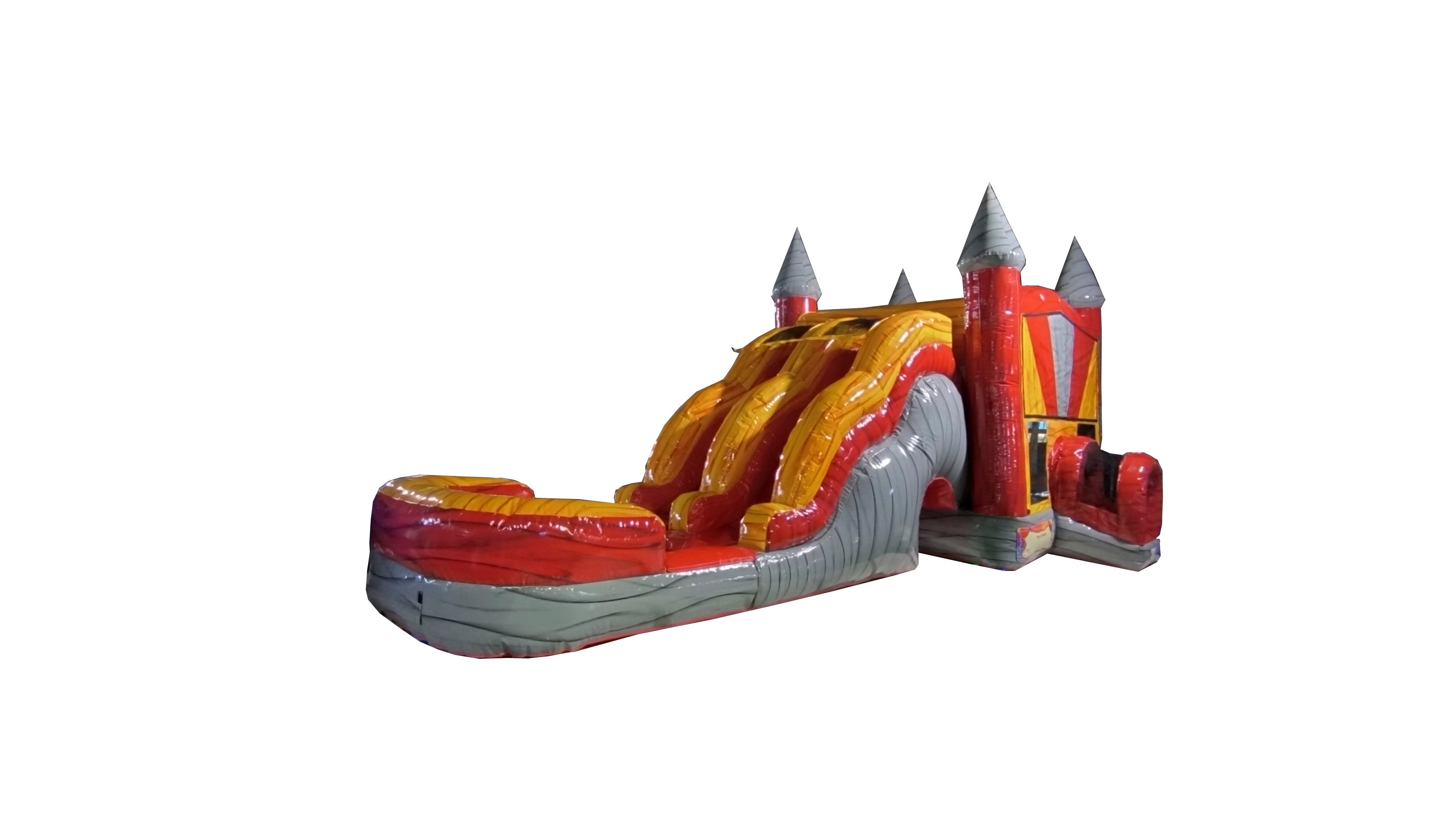 7-1 Double Lane Lava Combo Wave Wet Dry Slide with Hoop COM-775