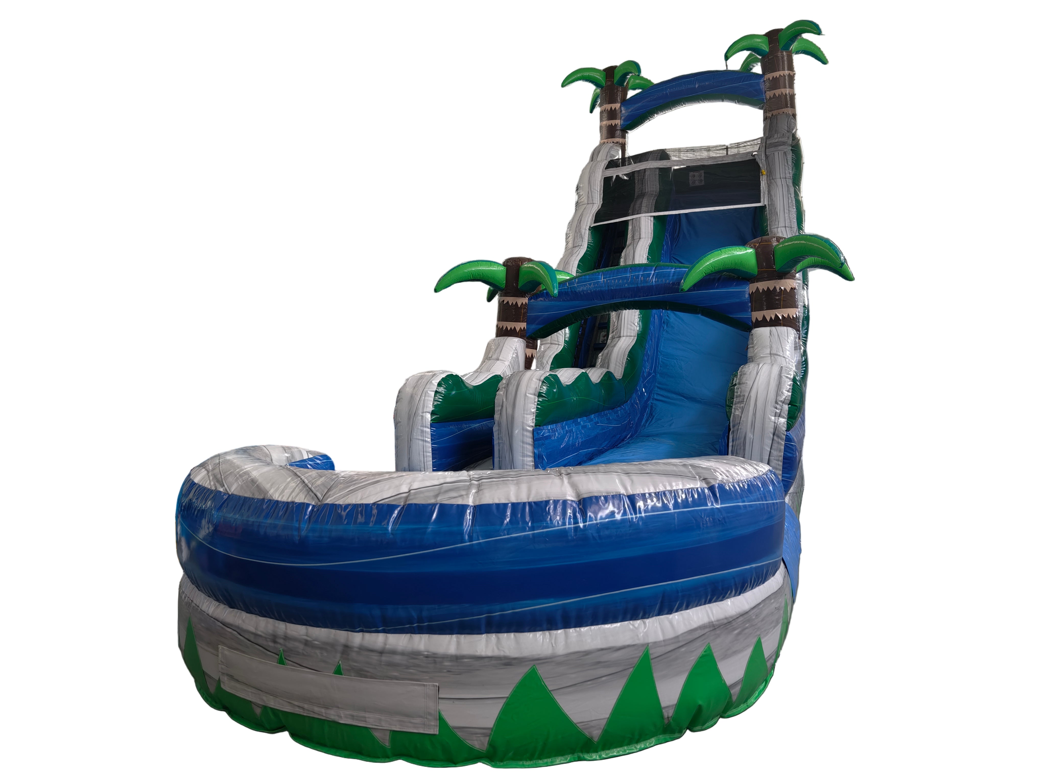 Inflatable water slide with tropical design 
