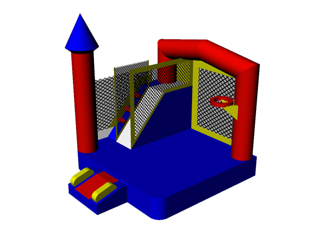 4-1 Combo Inside Dry Slide - Red/Blue/Yellow